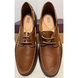 Johnston & Murphy NIB Men's Brannon‎ Two-Eye Tie Sneaker Tan Full Grain Sz 13M